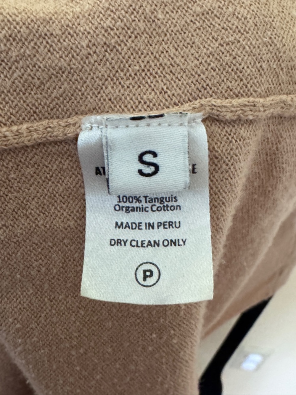 Atelier Delphine Colorblock Top Cream Camel Dolman V-Neck Organic Cotton S - Picture 6 of 8